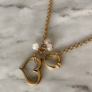 Gara Danielle Heart Charm Rose Quartz Necklace